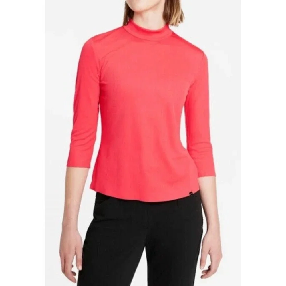 Nike Golf Women's DriFIT Victory 3/4 Sleeve Mock-Neck Fusion Pink Size 2XL New